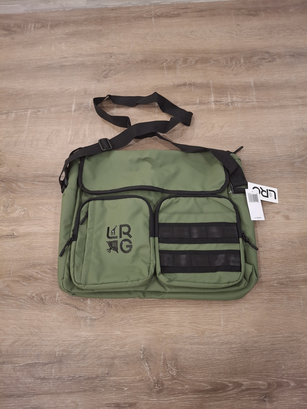 LRG Lifted Research Group Olive Green Messenger Bag NWT